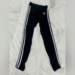 Black Leggings with White Stripes